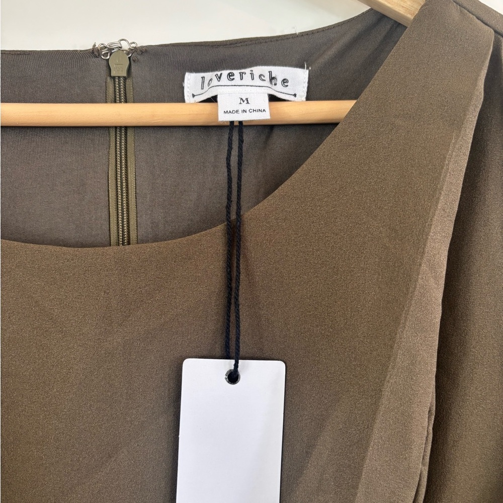 LoveRiche Olive Green Long-Sleeve Romper NWT - Picture 2 of 4